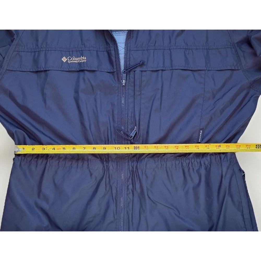 Vintage Columbia Sportswear Co Packable Rain Jacket‎ Men's Size XL Full Zip Coat